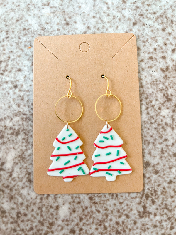 Christmas Tree Cake Earrings