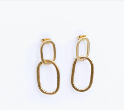 Brass Chain Link Earrings