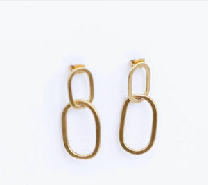 Brass Chain Link Earrings