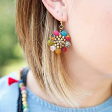 Sari Bead Flower Earrings